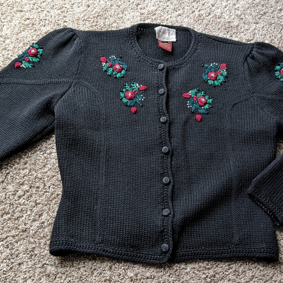 Vintage Susan Bristol cardigan, black. - Picture 1 of 8